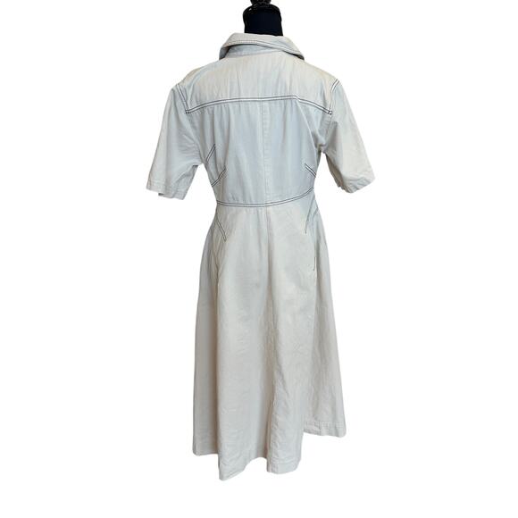 Rosetta Getty Beige Midi Shirt Dress SIZE 10 Cotton Career Work Designer $360 - Picture 11 of 12